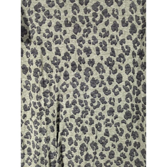 EUC Lucky Brand Green Animal Print Short Sleeve Shirt Dress Women Size L - Picture 4 of 5